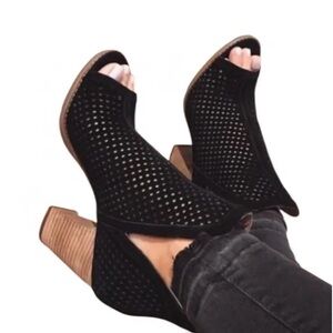 Sexy party cutout rhinestone heel booties